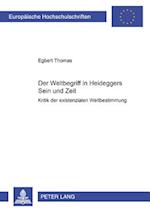 Der Weltbegriff in Heideggers "sein Und Zeit"