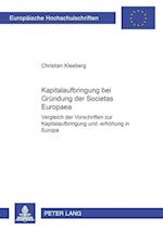 Kapitalaufbringung Bei Gruendung Der Societas Europaea