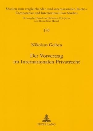 Der Vorvertrag im Internationalen Privatrecht