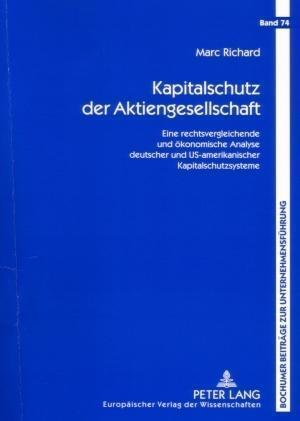 Kapitalschutz der Aktiengesellschaft