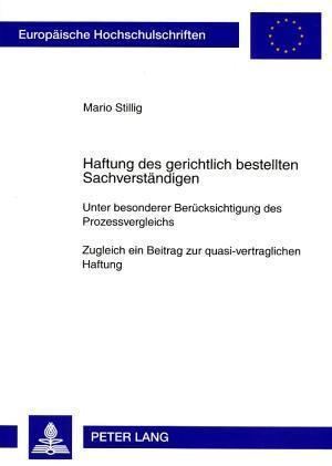 Haftung Des Gerichtlich Bestellten Sachverstaendigen