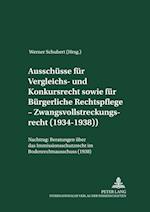 Ausschuesse Fuer Vergleichs- Und Konkursrecht Sowie Fuer Buergerliche Rechtspflege - Zwangsvollstreckungsrecht (1934-1938)