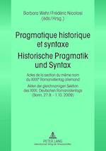 Pragmatique historique et syntaxe- Historische Pragmatik und Syntax