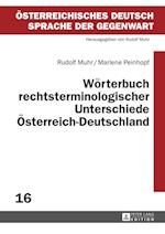 Woerterbuch Rechtsterminologischer Unterschiede Oesterreich-Deutschland