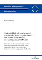 Vertraulichkeitsabsprachen und -zusagen im Spannungsverhaeltnis von Informationsfreiheit und Vertrauensverhaeltnissen