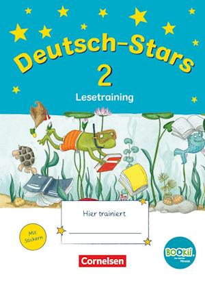 Deutsch-Stars - BOOKii-Ausgabe - 2. Schuljahr. Lesetraining. Übungsheft mit Lösungen