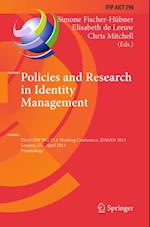 Policies and Research in Identity Management