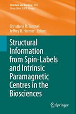 Structural Information from Spin-Labels and Intrinsic Paramagnetic Centres in the Biosciences
