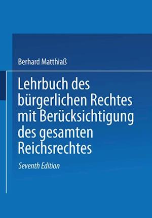 Lehrbuch des Bürgerlichen Rechtes