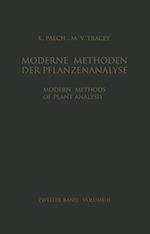 Modern Methods of Plant Analysis / Moderne Methoden der Pflanzenanalyse