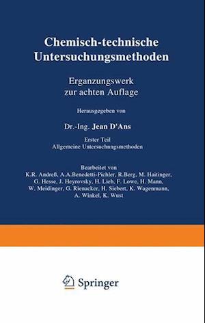 Chemisch-Technische Untersuchungsmethoden Ergänzungswerk Zur Achten Auflage