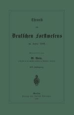 Chronik Des Deutschen Forstwesens Im Jahre 1888