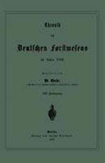 Chronik Des Deutschen Forstwesens Im Jahre 1888