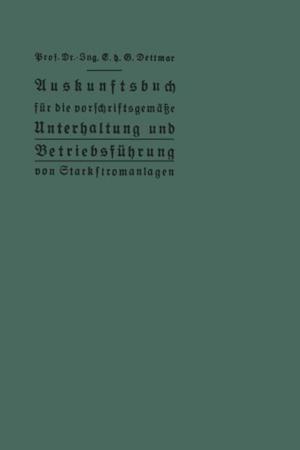 Auskunftsbuch für die vorschriftsgemäße Unterhaltung und Betriebsführung von Starkstromanlagen