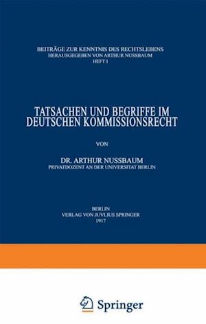 Tatsachen und Begriffe im Deutschen Kommissionsrecht