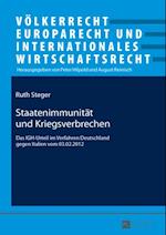 Staatenimmunitaet und Kriegsverbrechen