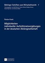 Moeglichkeiten individueller Aufsichtsratsverguetungen in der deutschen Aktiengesellschaft