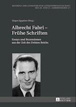 Albrecht Fabri – Fruehe Schriften