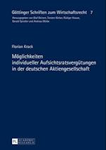 Moeglichkeiten individueller Aufsichtsratsverguetungen in der deutschen Aktiengesellschaft