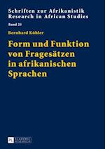 Form und Funktion von Fragesaetzen in afrikanischen Sprachen