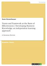 Teams and Teamwork as the Basis of Effectiveness / Developing Business Knowledge: an independent learning approach