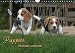 Puppies Birthday Calendar / UK-Version (Wall Calendar perpetual DIN A4 Landscape)