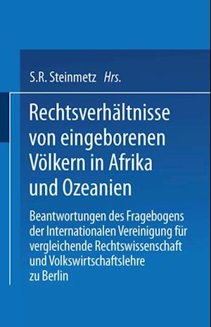 Rechtsverhältnisse von eingeborenen Völkern in Afrika und Ozeanien