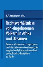 Rechtsverhältnisse von eingeborenen Völkern in Afrika und Ozeanien