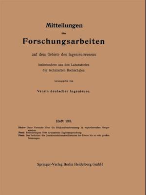 Mitteilungen über Forschungsarbeiten auf dem Gebiete des Ingenieurwesens