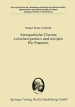 Anorganische Chemie zwischen gestern und morgen Ein Fragment