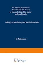 Beitrag zur Berechnung von Translationsschalen