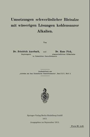 Umsetzungen schwerlöslicher Bleisalze mit wässerigen Lösungen kohlensaurer Alkalien