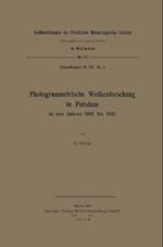 Photogrammetrische Wolkenforschung in Potsdam in den Jahren 1900 bis 1920