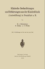 Klinische Beobachtungen und Erfahrungen aus der Kinderklinik (Anniestiftung) in Frankfurt a. M