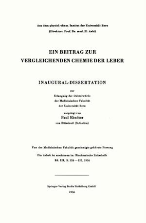 Ein Beitrag zur vergleichenden Chemie der Leber