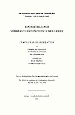 Ein Beitrag zur vergleichenden Chemie der Leber