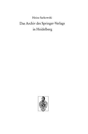 Das Archiv des Springer-Verlags in Heidelberg