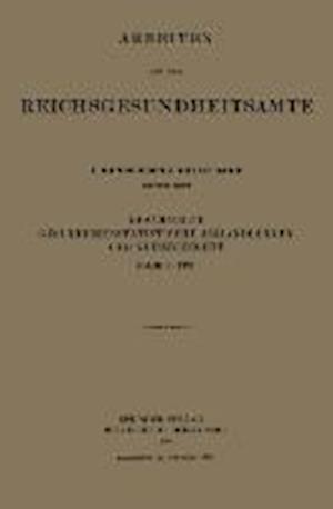 Gesammelte Gesundheitsstatistische Abhandlungen Und Kurzberichte