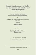 Über die Reaktionsweise von Kupfer- und Chromsalzen mit Gelatine und Gelatinehydrolysaten