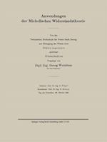 Anwendungen der Michellschen Widerstandstheorie