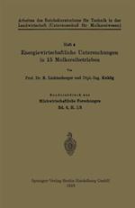 Energiewirtschaftliche Untersuchungen in 15 Molkereibetrieben