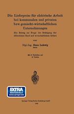 Die Lieferpreise für elektrische Arbeit bei kommunalen und privaten bzw. gemischt-wirtschaftlichen Unternehmungen
