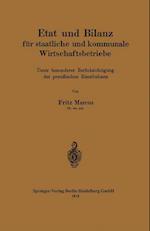 Etat Und Bilanz Für Staatliche Und Kommunale Wirtschaftsbetriebe