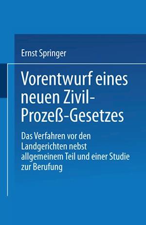 Vorentwurf eines neuen Zivil-Prozeß-Gesetzes