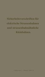 Sicherheitsvorschriften für elektrische Strassenbahnen und strassenbahnähnliche Kleinbahnen