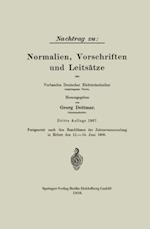 Nachtrag zu: Normalien, Vorschriften und Leitsätze des Verbandes Deutscher Elektrotechniker