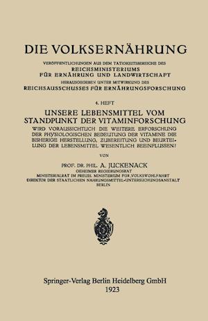 Unsere Lebensmittel vom Standpunkt der Vitaminforschung