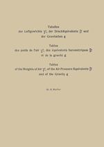 Tabellen der Luftgewichte ?tb, der Druckäquivalente ßtb und der Gravitation g / Tables des poids de l’air ?tb, des équivalents barométriques ßtb et de la gravité g / Tables of the Weight of Air ?tb, of the Air-Pressure Equivalents ßtb and of the Gravity g