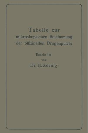 Tabelle zur mikroskopischen Bestimmung der offizinellen Drogenpulver