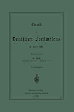 Chronik Des Deutschen Forstwesens Im Jahre 1884